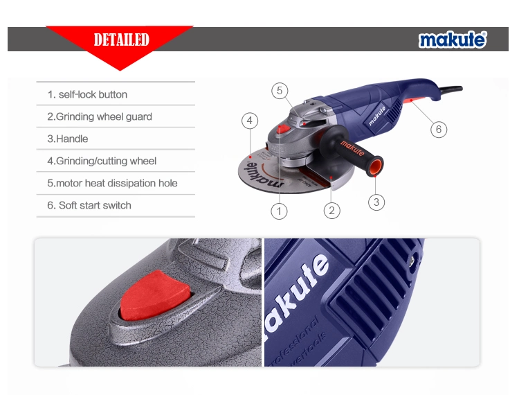 Makute Hot-Selling 180mm Electric Die Air Angle Grinder Machine